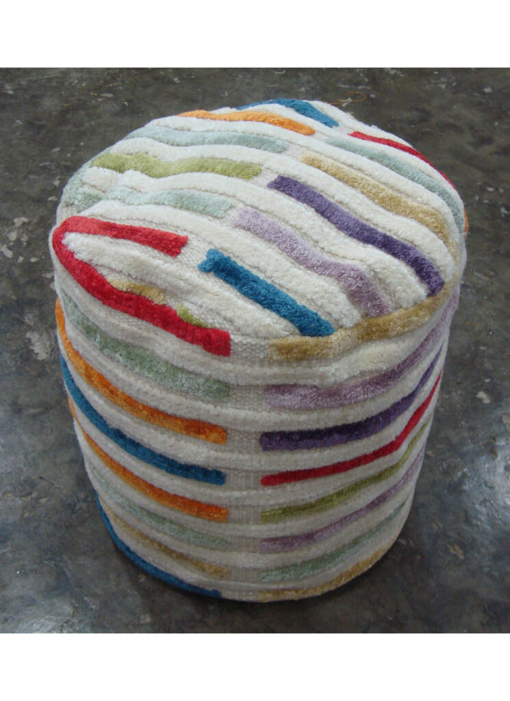 Khema 5 Multi Colored Hand Woven Pouf